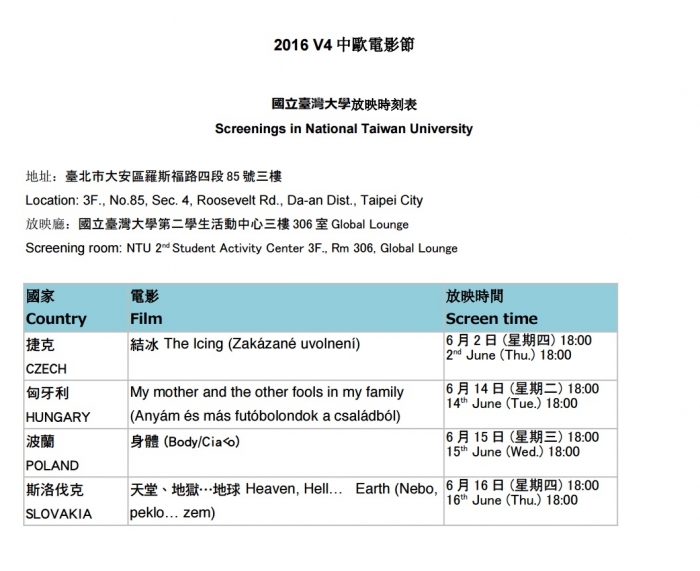 2016 V4中歐電影節在台大